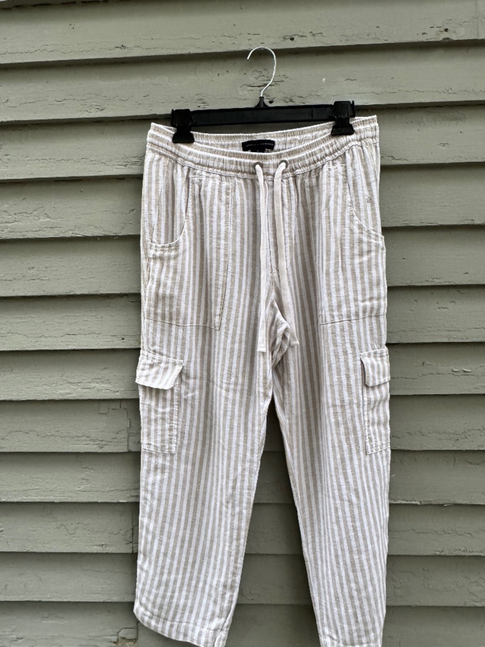 Sanctuary X Anthropologie Women's Knit Stripe Pants Cargo Pkt Crop Sz M